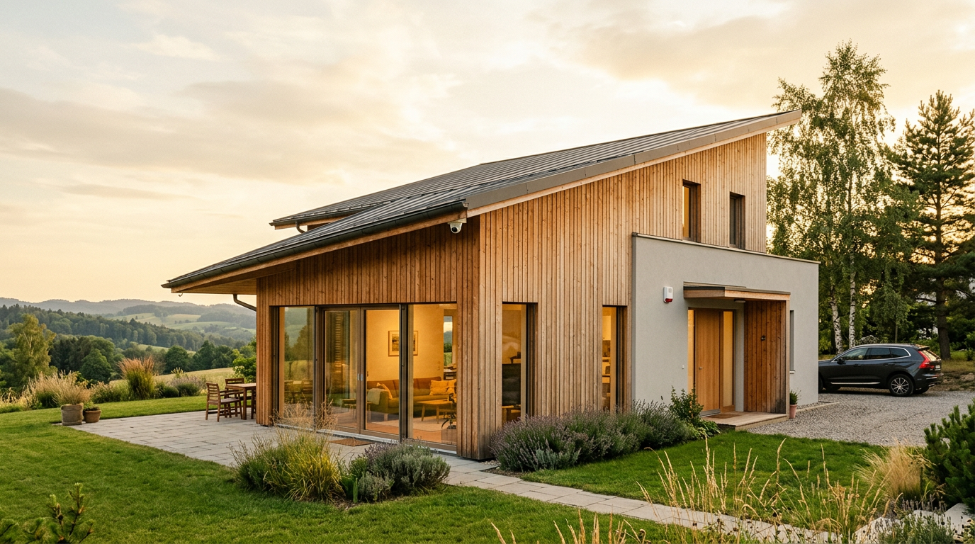 Modernes Schweizer Haus mit Alarmanlage und Videoüberwachung – Sicherheitstechnik in der Nordwestschweiz